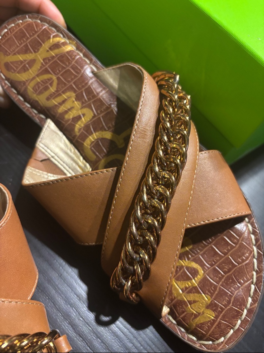 Sam Edelman Women's Gabrie Chain Crisscross Flat Sandals - Size 8.5 - Picture 7 of 8